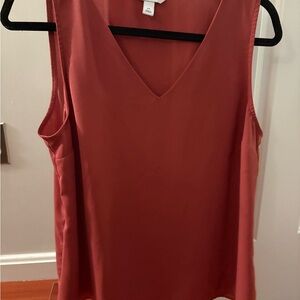 Nine West Sleeveless V-Neck Blouse - Light Red / Pink